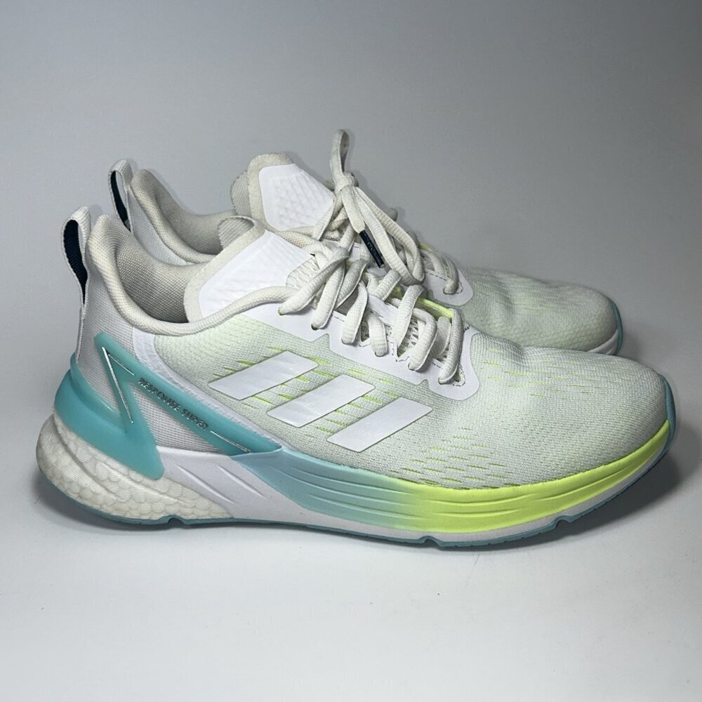 Adidas Response Super Women Running Shoes FY8775 Size 6 White/green/blue